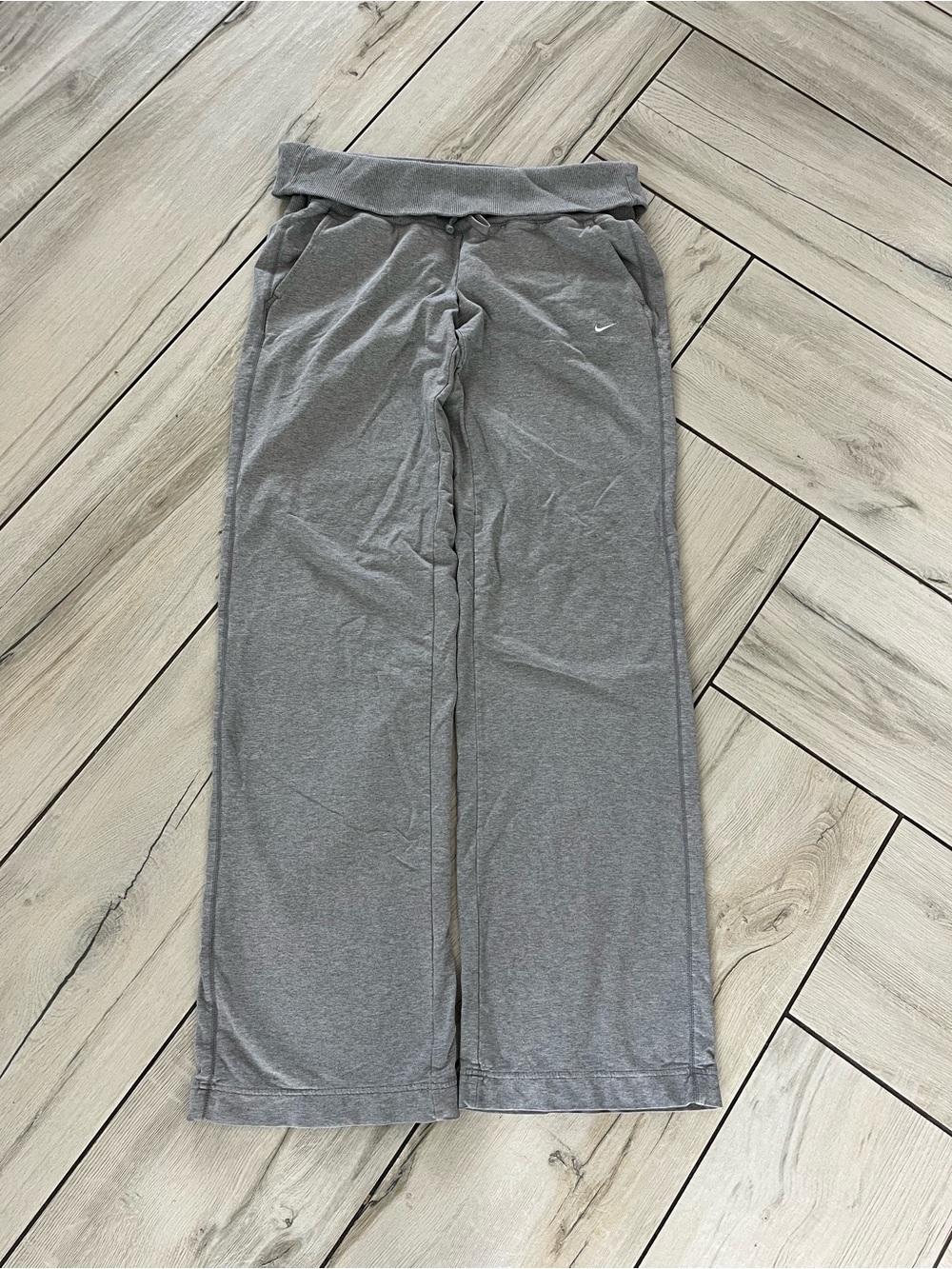 Nike Athletic Department Y2K Fold-Over Baggy Gray Sweat Pants